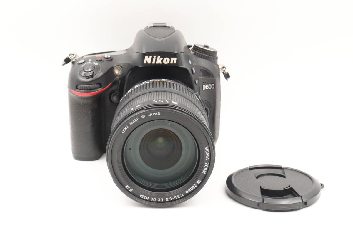 ◆290 Nikon D600 ボディレンズセット レンズ SIGMA ZOOM 18-200mm 1:3.5 6.3 DC OS HSM