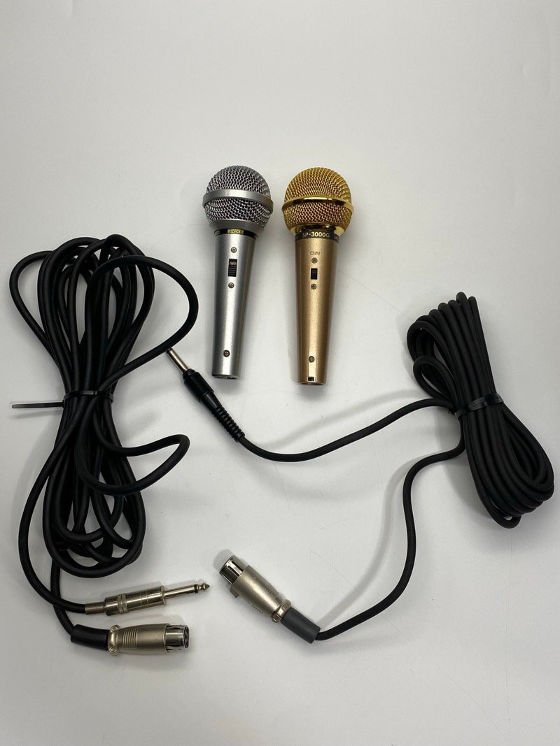 MICROPHONE 2本セット DYNAMIC MICROPHONE SP-3000G SMD-400S 動作確認済 当時物 長期保管品 ☆ちょこオク☆80