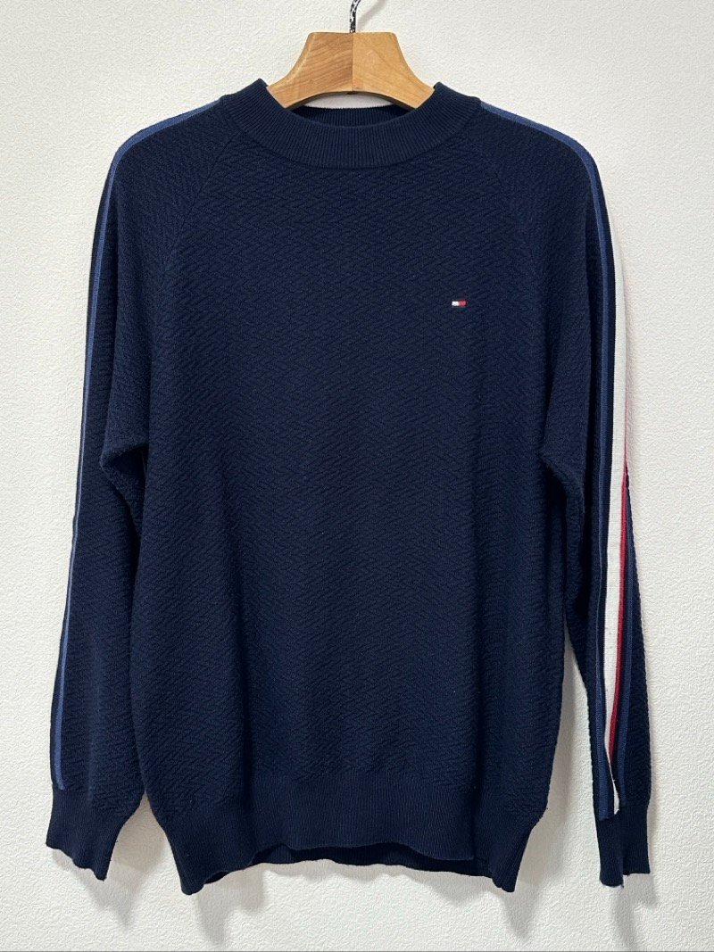 TOMMY HILFIGER セーター サイズL ネイビー ゴルフ メンズ トミーヒルフィガー ☆ちょこオク☆60
