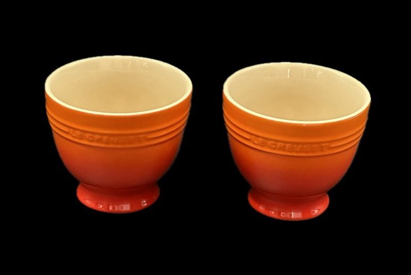 LE CREUSET フリーカップ 2点 食器 雑貨 インテリア オレンジ 赤 ルクレーゼ　ル・クルーゼ カップ☆ちょこオク☆60