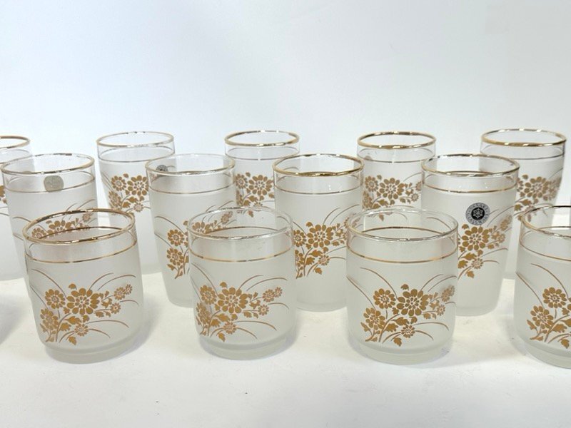 長期保管品 未使用品 佐々木ガラス 3種コップ セット 硝子 花柄 花 食器 インテリア ☆ちょこオク☆100