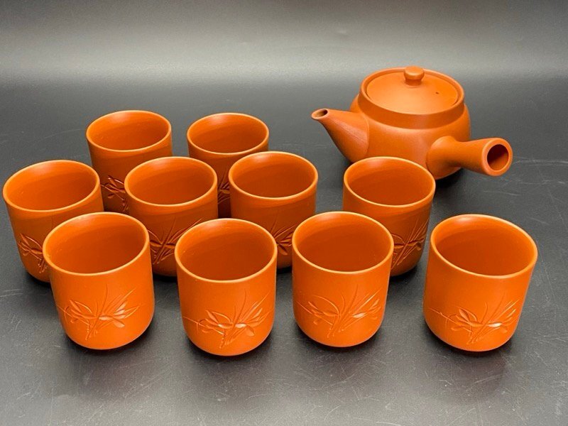 常滑焼 壽泉 朱泥十客 朱泥A型 ラン 茶器 急須 湯呑 煎茶 和食器 長期保管品 ☆ちょこオク☆100