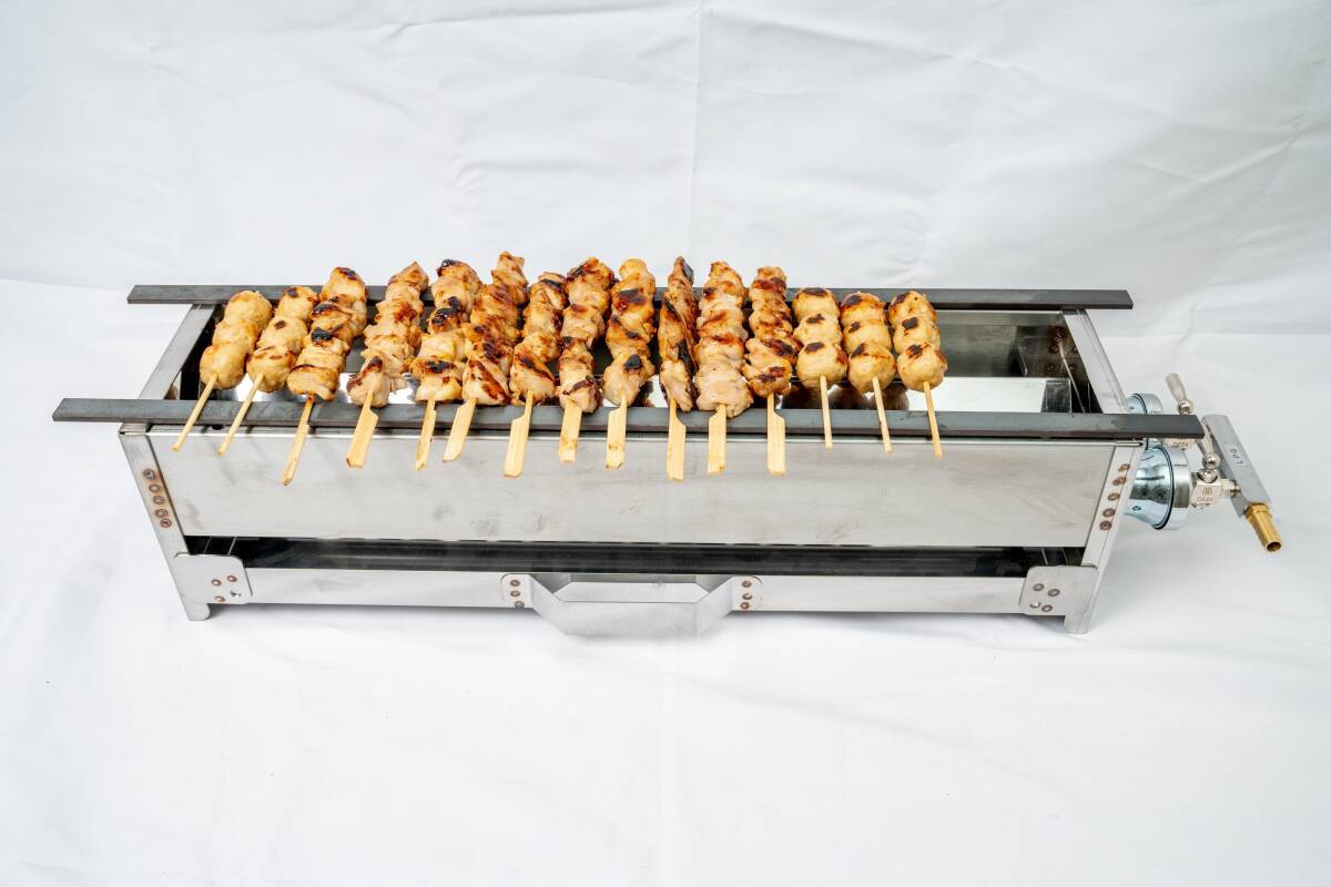 ワイドタイプ 業務用 やきとり 焼き機器 テイクアウト キッチンカー 牛豚大串 焼き鳥台 プロパンガス 独立開業 模擬店 町内会 お祭り