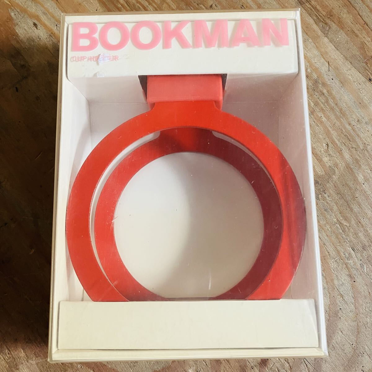 未使用品 BOOKMAN カップホルダー レッド ハンドルバー取付 自転車 ドリンクホルダー 保管品