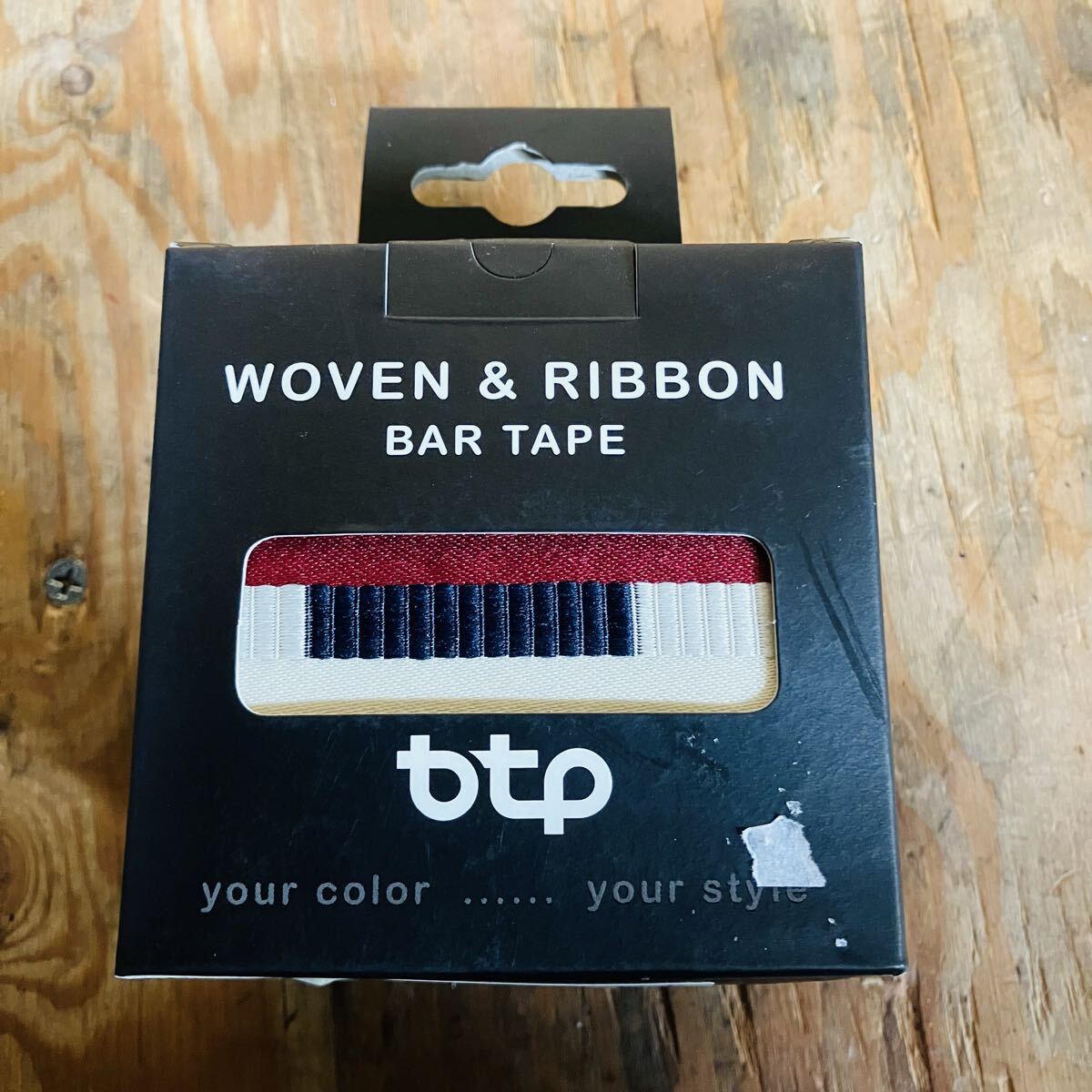 未使用品 btp WOVEN&RIBBON スコットホワイトブルーレッド バーテープ おしゃれ