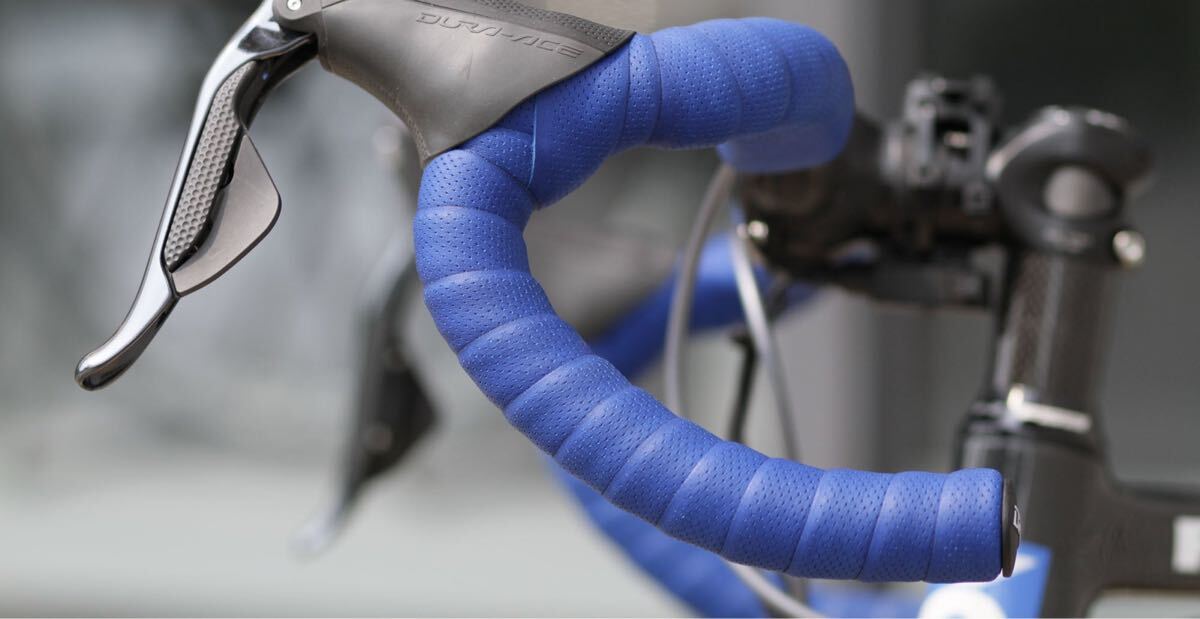 未使用品 Dipell premium Leather Bar Tape プレミアムレザーバーテープ 革 BLUE 青 ブルー ロードバイク