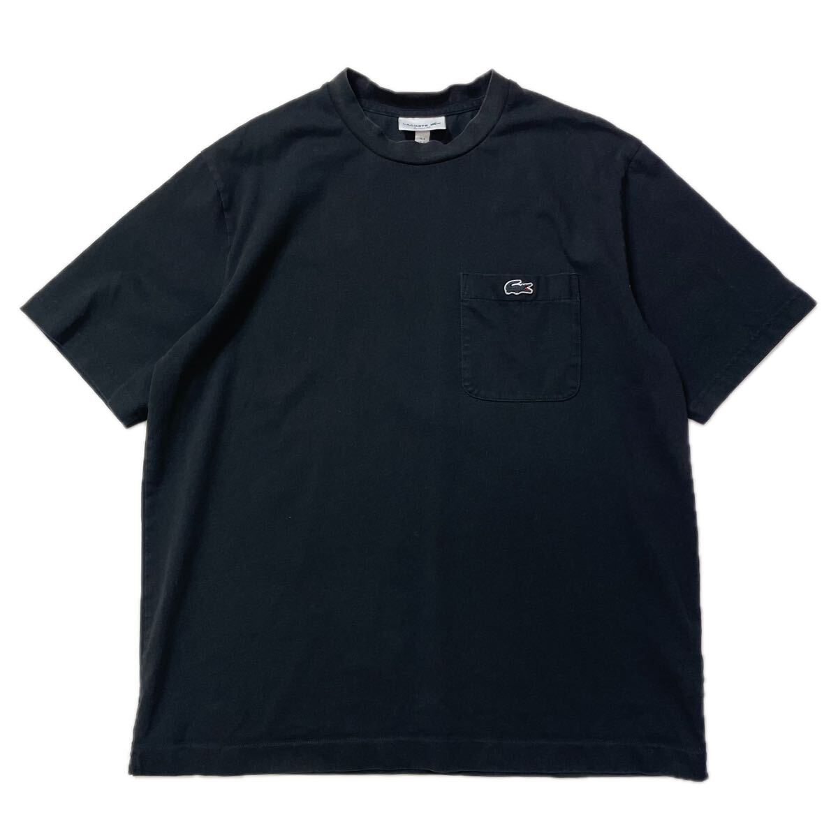 73 LACOSTE ラコステ 半袖 ポケット Tシャツ XL ポケT ワニ刺繍 CLASSIC FIT ブラック 黒 メンズ 60727U