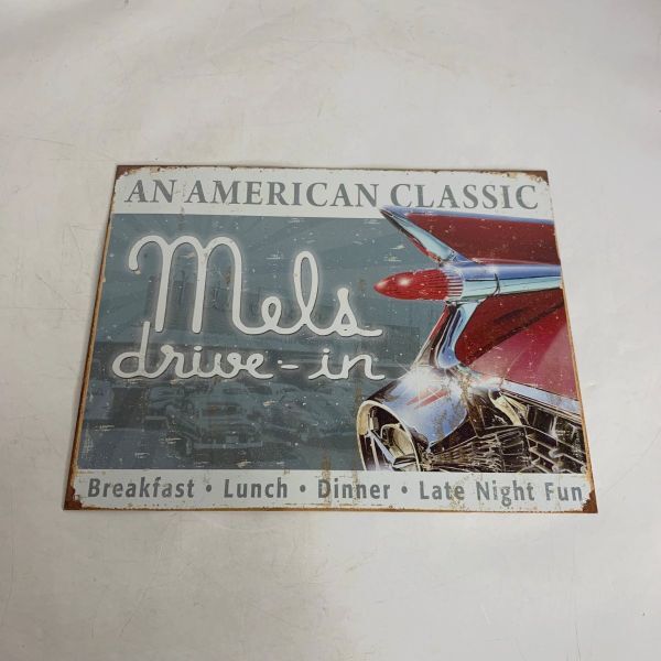 Mel’s Drive In アメ車 ティンプレート ブリキ 看板 サインプレート オブジェ 飾り 壁掛け バー ガレージ 世田谷