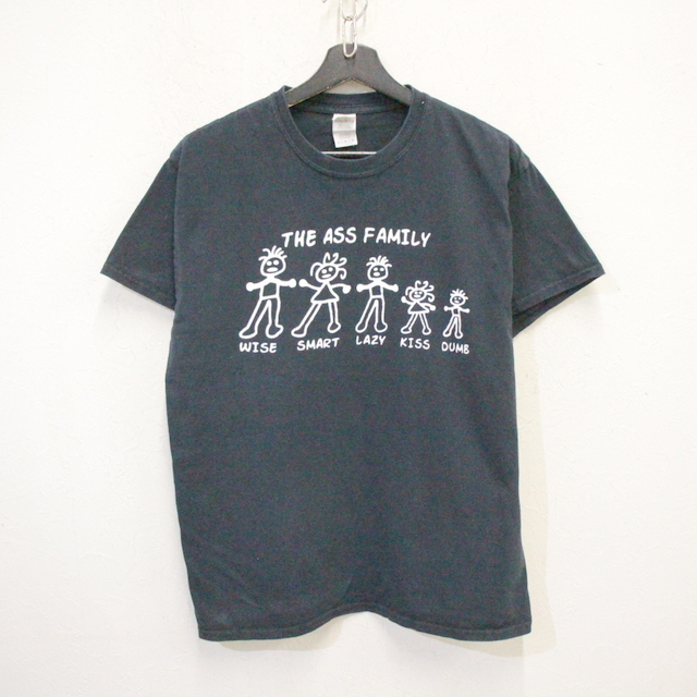 f536 2000年代製 GILDAN ギルダン 半袖プリントTシャツ■00s 表記Mサイズ 黒 ブラック アート アメカジ ストリート 古着 激安 希少 90s 80s
