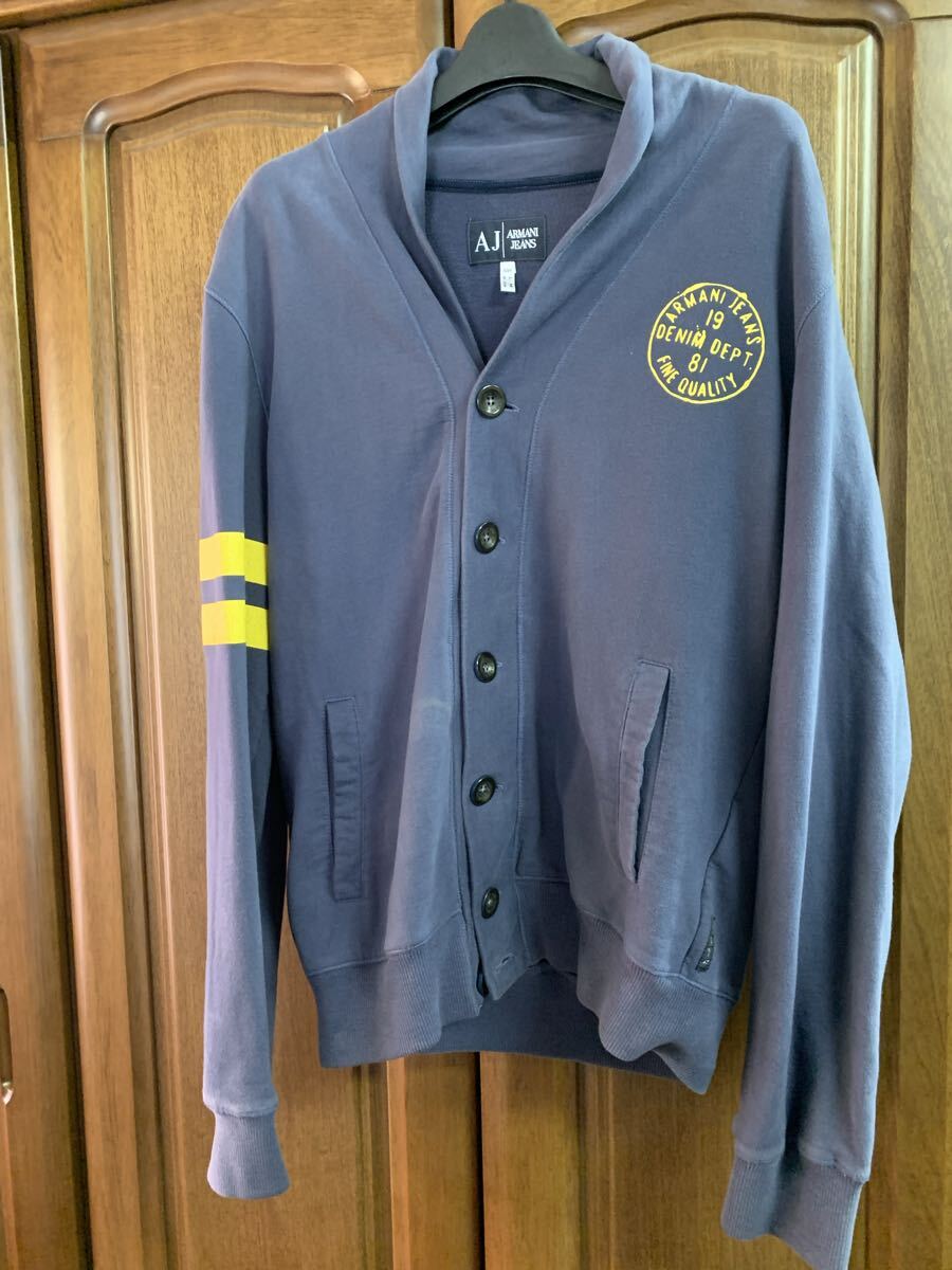 ☆美品☆アルマーニジーンズ　ネイビーカーディガン　ARMAN JEANSI　　サイズＬ　