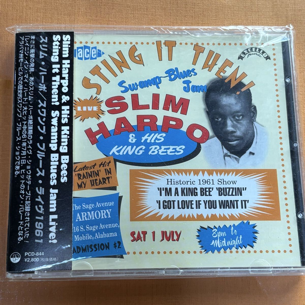 SLIM HARPOスリム・ハーポ「スワンプ・ブルース・ライブ1961/STING IT THEN!」ビンテージライブ帯付きUK盤国内仕様