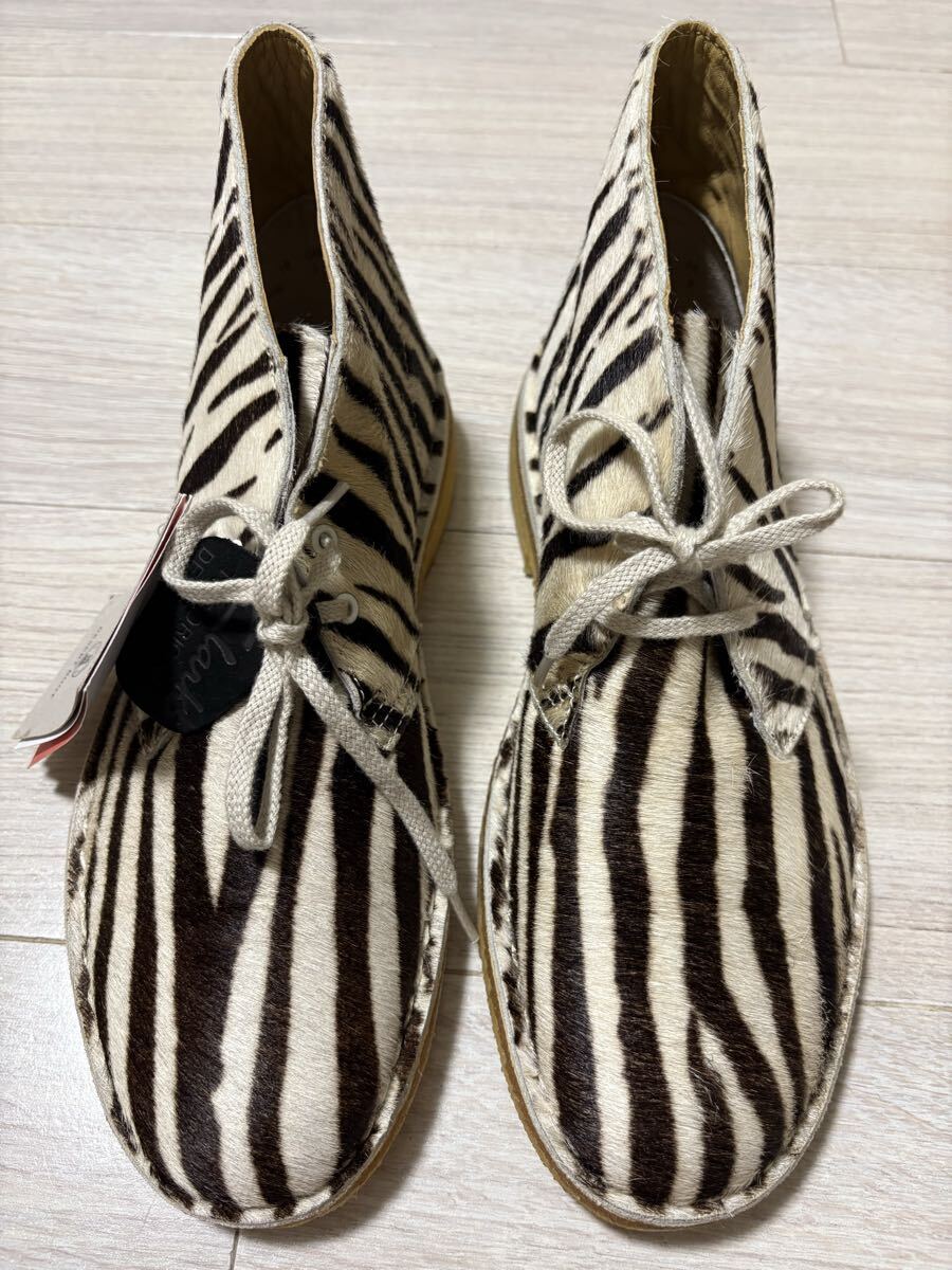 未使用タグ付きCLARKSゼブラ柄ハラコデザートブーツGB7/US7 1/2
