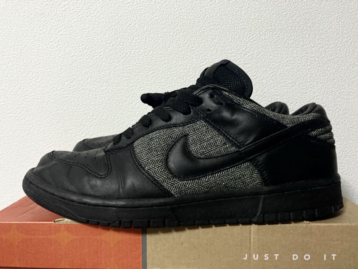 NIKE 05年製 DUNK LOW Herringbone US10 28cm 309431-007 BLACK/BLACK-ANTHRACITE 箱付き 