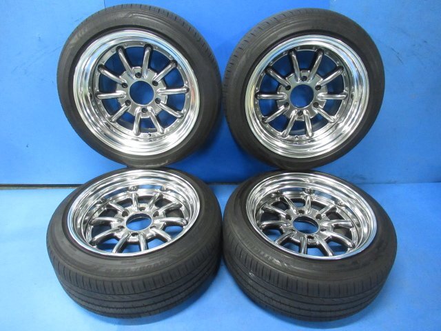 【軽傷】 ESSEX Type ENCB ハイエース 200系 17インチ 9.5J +18 6穴 PCD139.7 215/50R17 95V タイヤ ホイール 4本 (g020371)