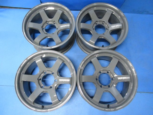 【良品】 RAYS VOLK RACING TE37 ハイエース 200系 18インチ 8.5J +22 6穴 PCD139.7 ホイール 4本 グレー (g020378)