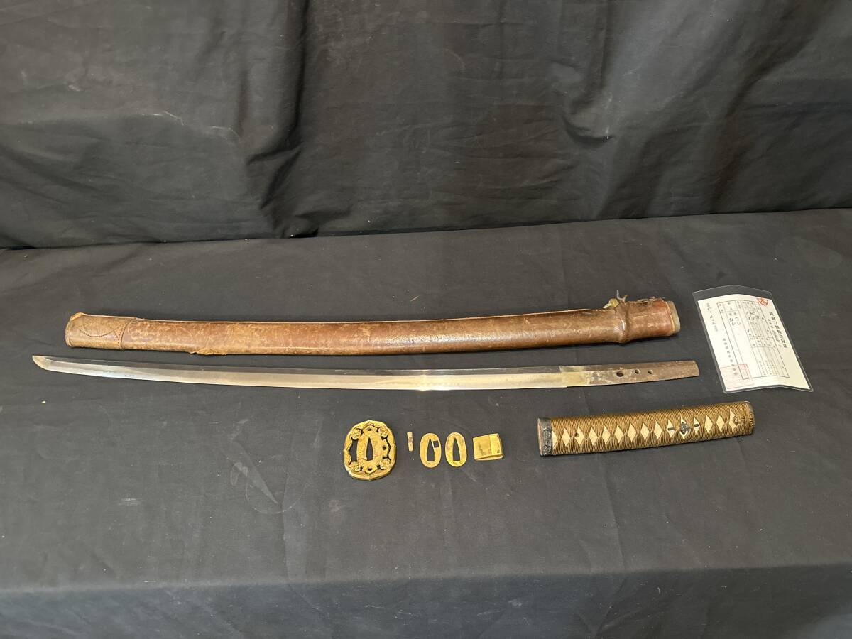 刃紋が綺麗　日本刀　軍刀拵え付　　無銘　65.1cm 島根県教育委員会　