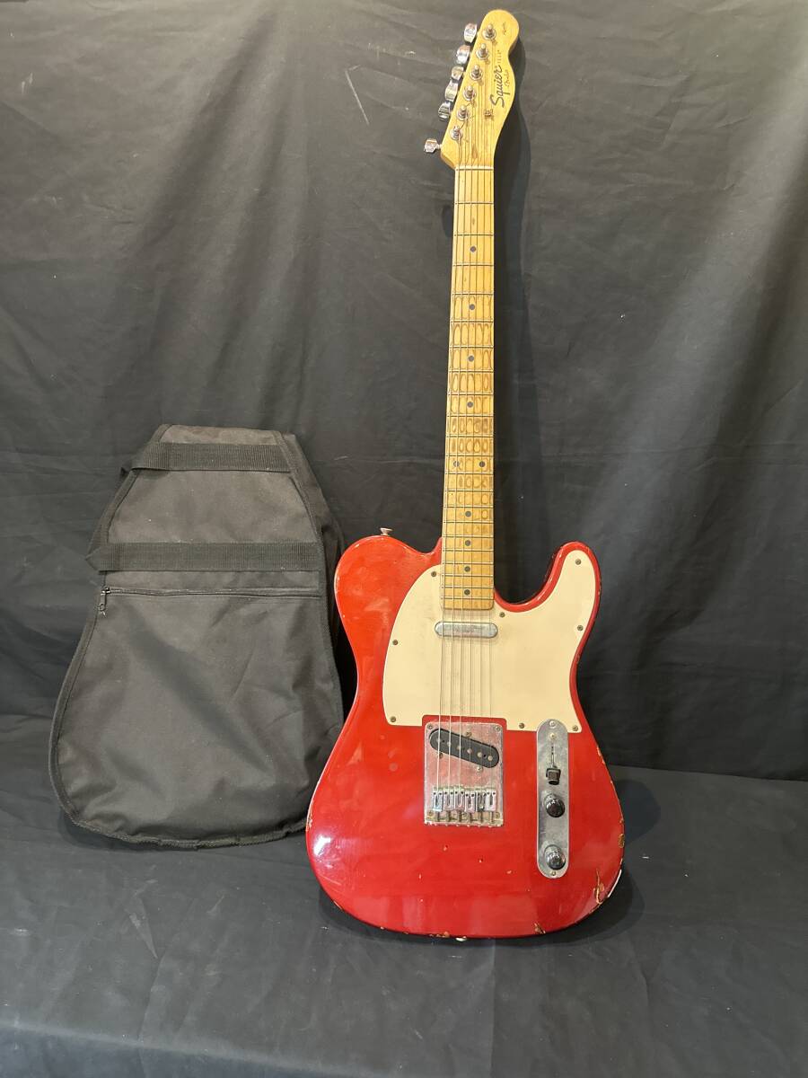 ジャンク扱い　Squier by Fenderテレキャスター（キャンディアップルレッド）ソフトケース付