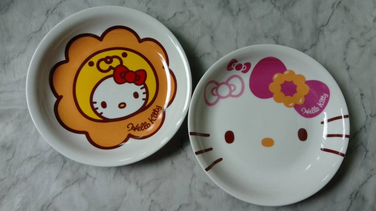 ●●●●キティ×ポンデライオン●プレート●2種●食器●ミスタードーナツ●ミスド●非売品●●●●