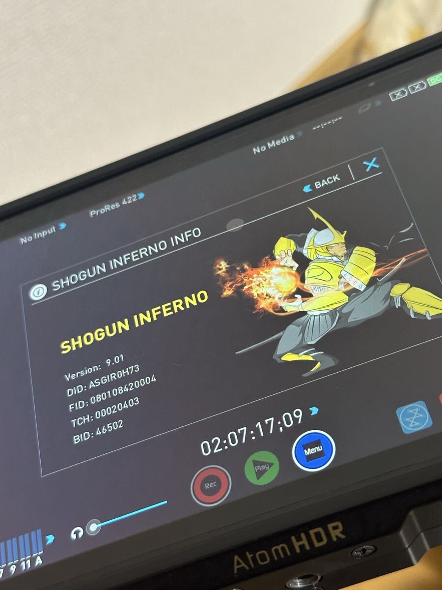 ATOMOS SHOGUN INFERNO モニターレコーダー ケース　version9.01