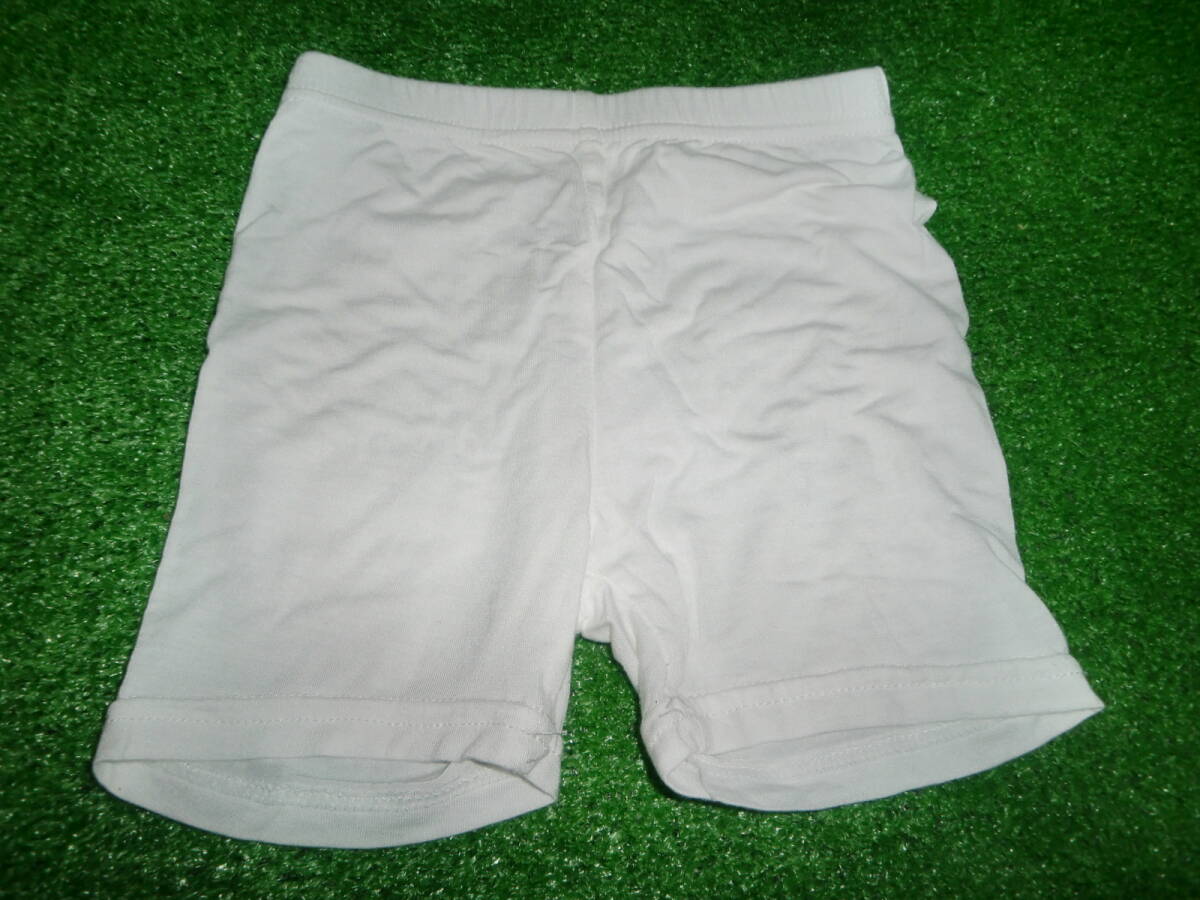 uw0711-01　中古・クリーニング済　女児見せパン　黒パン　【白　無地】110cm 　肌着