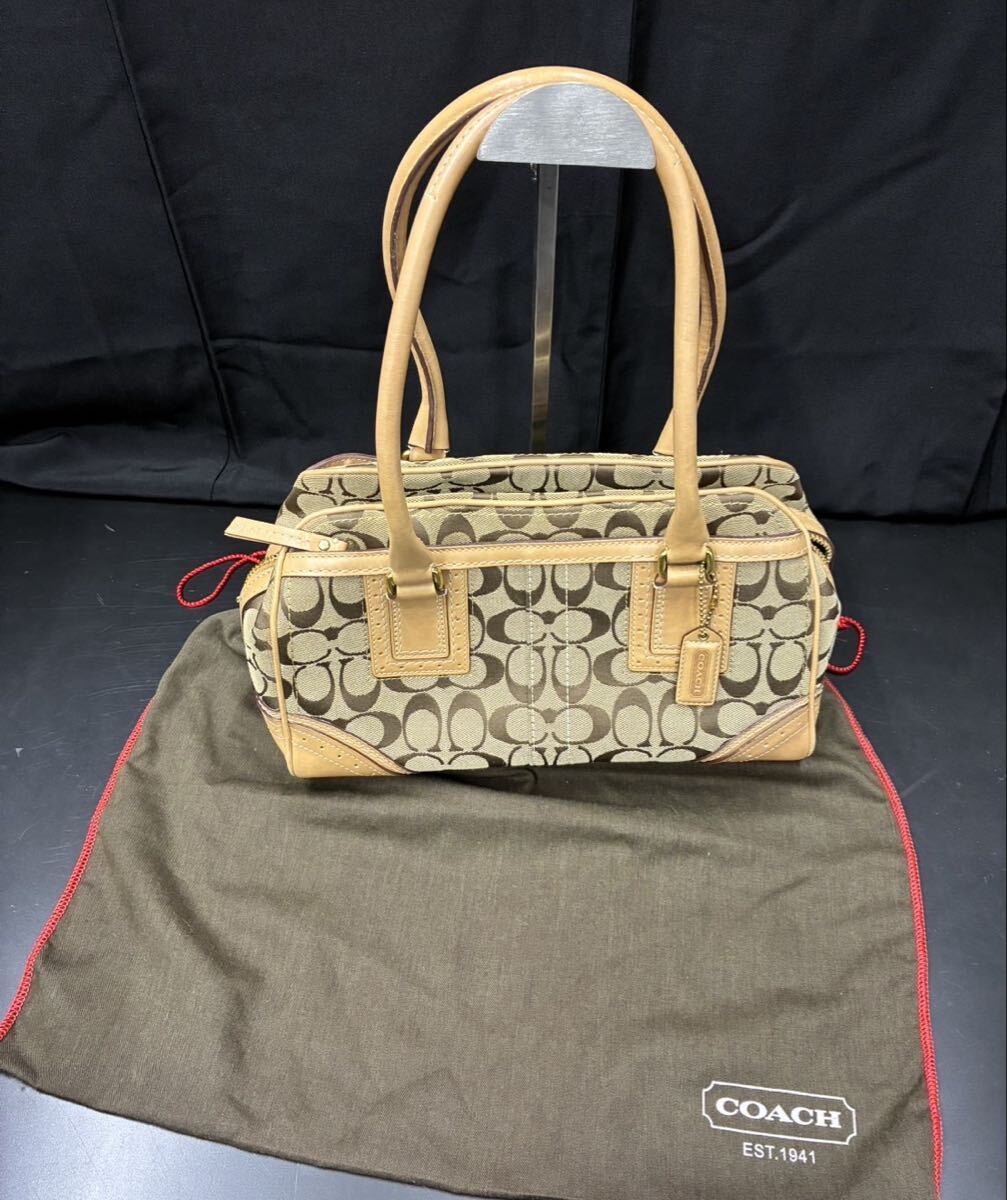 COACH コーチ シグネチャー ハンドバッグ ベージュ 5A2315
