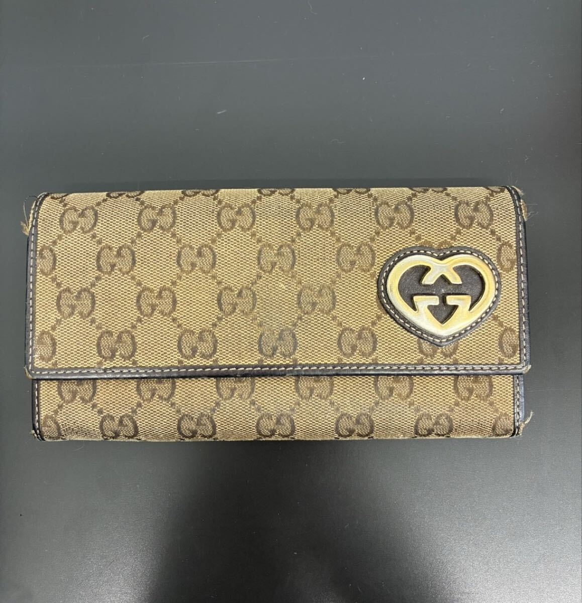 グッチ GUCCI GGキャンバス 長財布 ラブリーハート8A1995