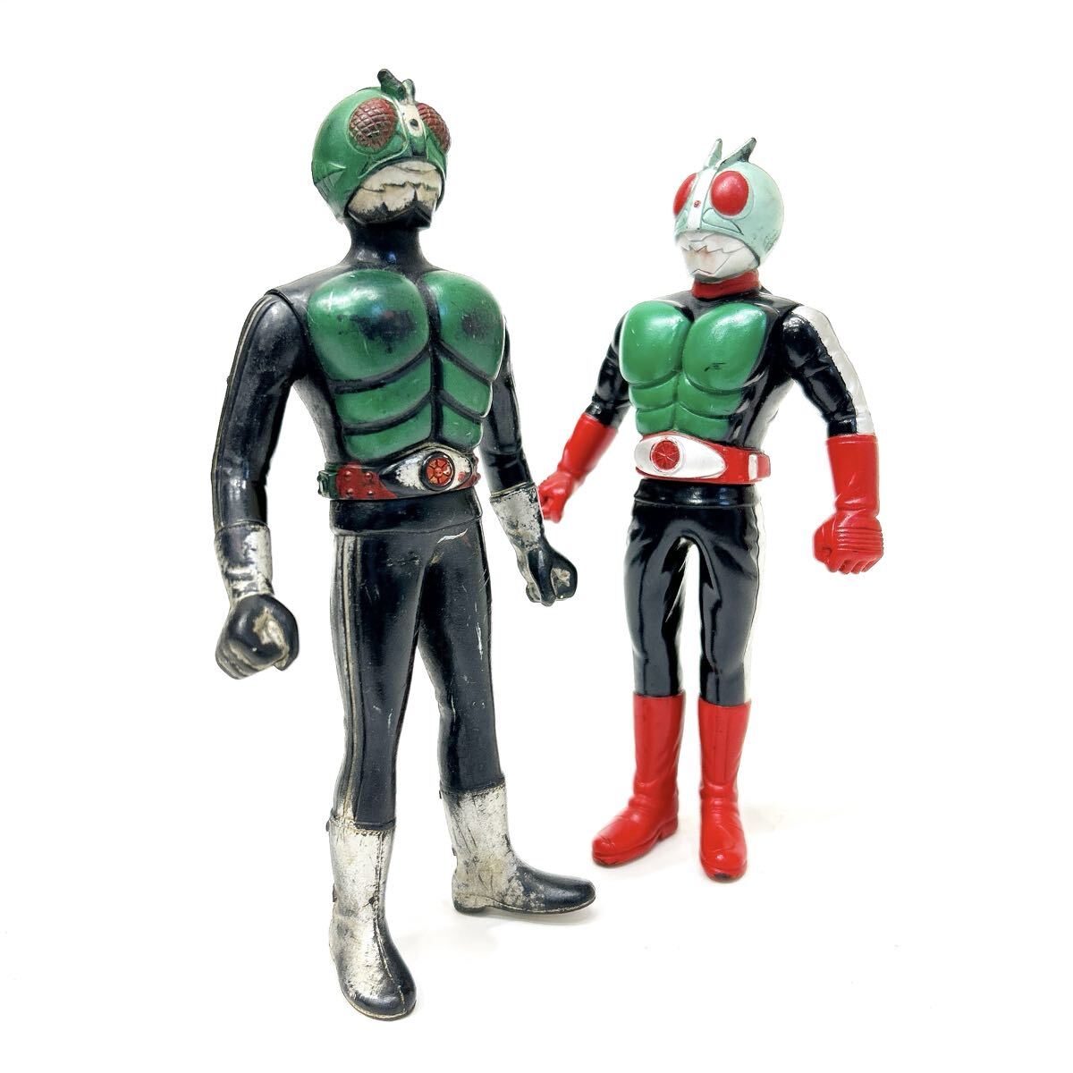 ポピー 仮面ライダー 2号 ソフビ 2点セット 石森プロ 毎日放送 東映 バンダイ 1989 特撮 戦隊ヒーロー 昭和レトロ 当時物 arc川0717