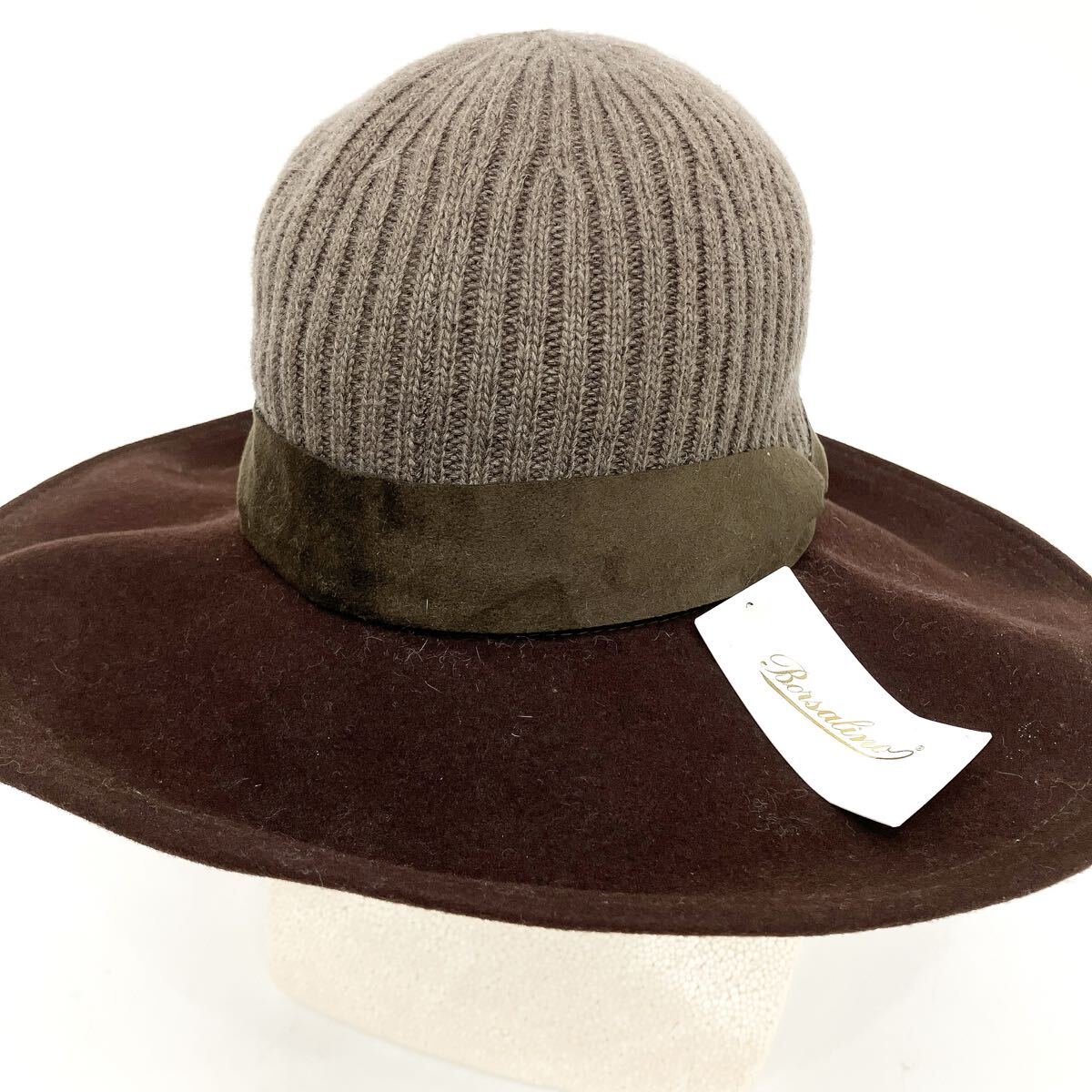 Borsalino ボルサリーノ Mサイズ/57.5cm ニットハット 4BP 25001 日本製 依頼星0625