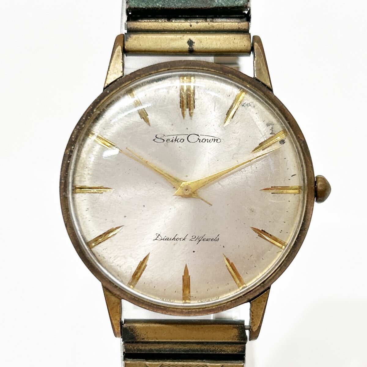 稼働品 SEIKO CROWN セイコークラウン 15002E 手巻き 21石 ヴィンテージ メンズ 腕時計 arc川0717