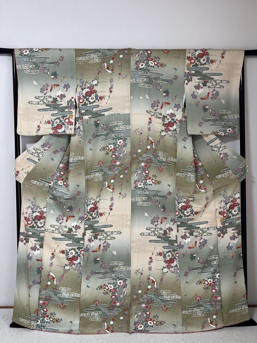 小紋 着物 きもの 呉服 和装 正絹 金彩 暈し 総柄