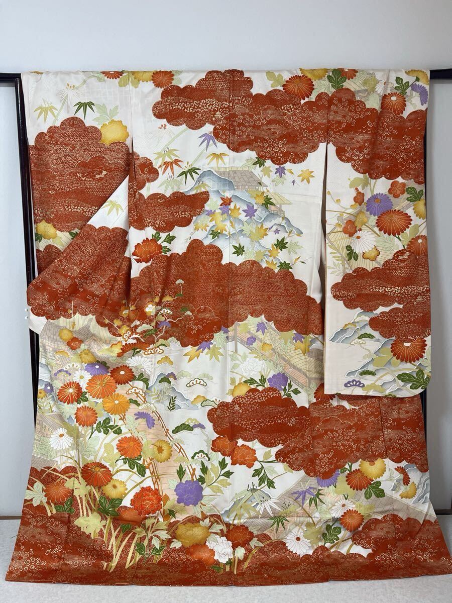 振袖 晴着 きもの 着丈169cm 正絹 秀品 駒刺繍 礼装 呉服 和装