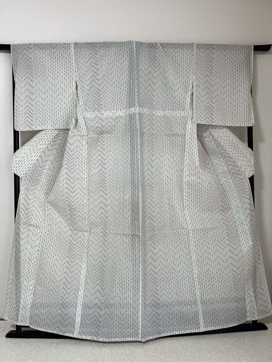 着物 夏 単衣 絽 小紋 総柄 きもの 和装 透白 呉服