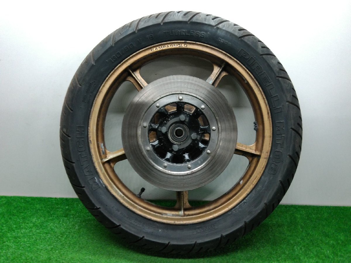 Z8H27 当時物 車種不明 カンパニョーロ CAMPAGNOLO キャストホイール リア ディスクローター・スプロケット付き T BHN