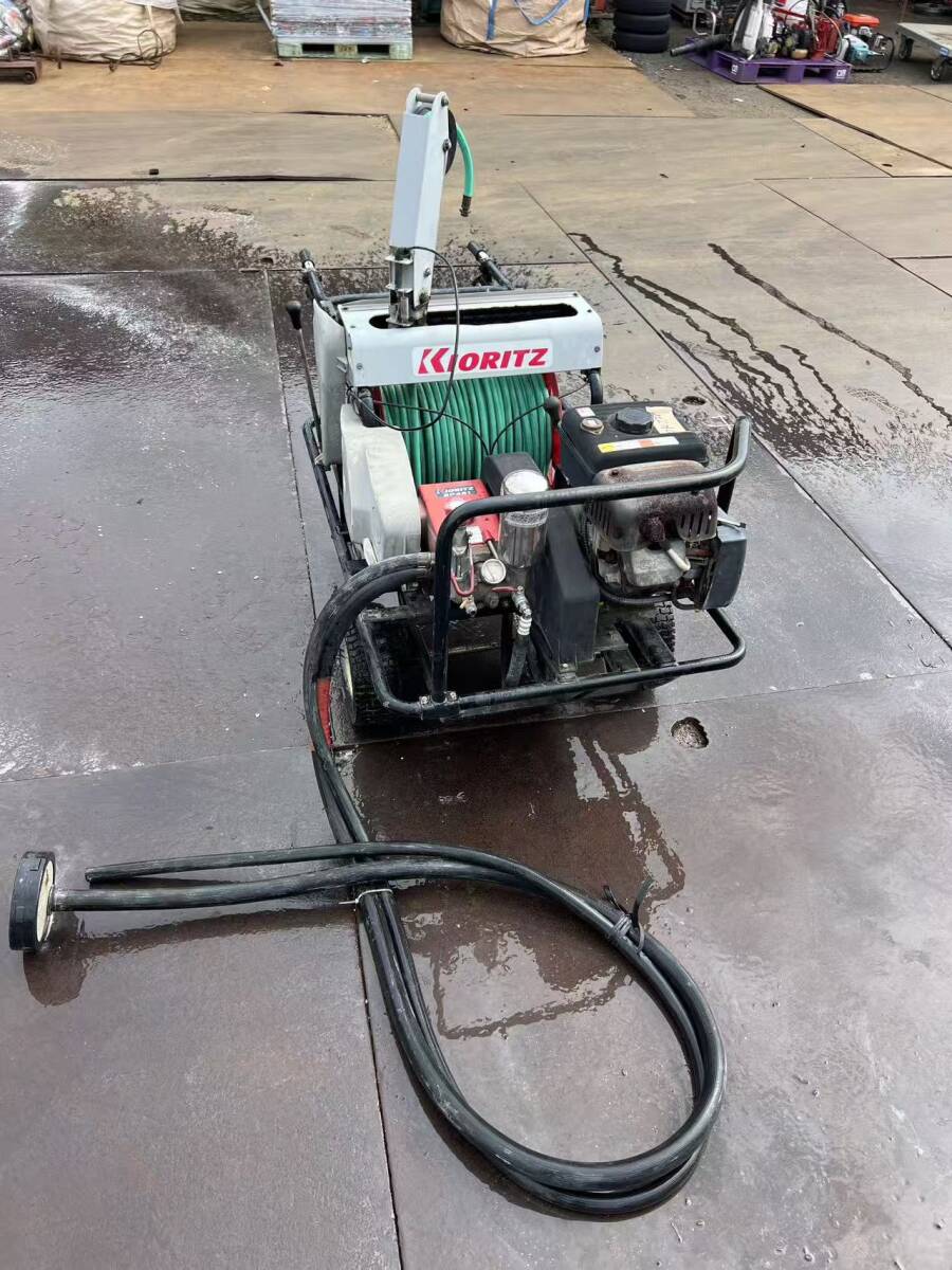 動画あり　秋田発　共立 自走キャリー エンジン吸水 余水セット 動噴 VSC4511 最大6馬力共立動力噴霧機 SP451 消毒 自走 巻取 動作確認済　