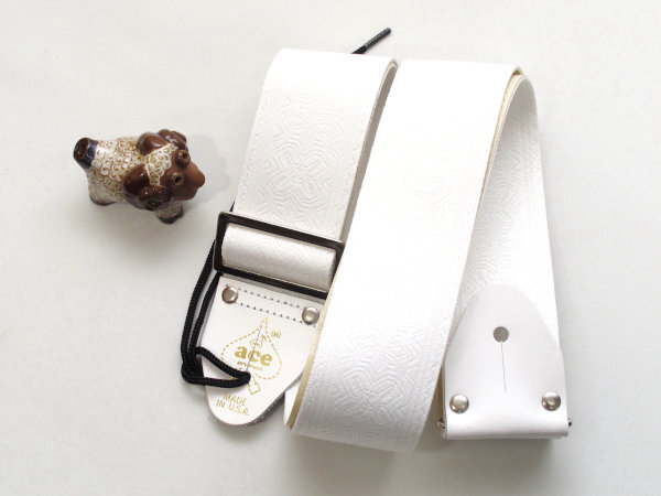 [新品] ACEギターストラップ ACE-14 GREENWICH WHITE ACE VINTAGE REISSUE Guitar Straps