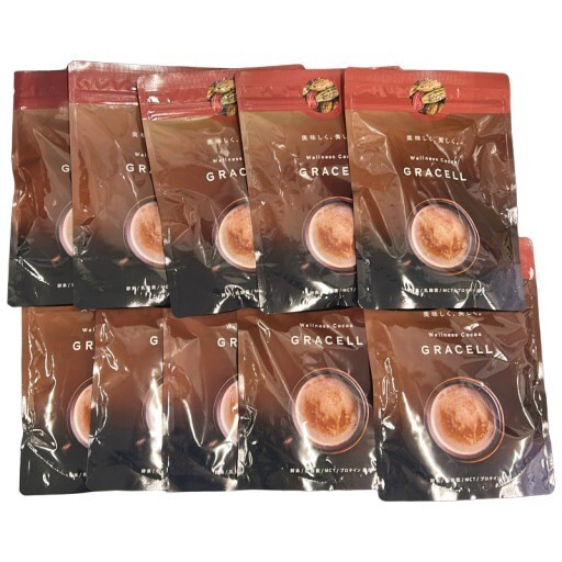 CS92 ★ GRACELL COCOA グレイセル ウェルネスココア 美容 MCT 酵素 乳酸菌 100g 10袋セット●賞味期限：2026/09～【3】
