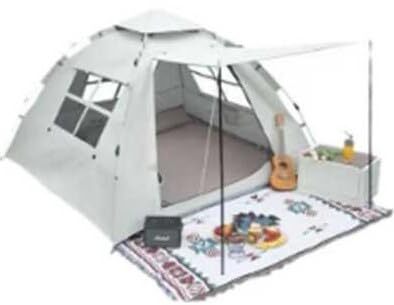 ポップアップテント 3-4人用 防水・UVカット W200×H150×D200cm アイボリー メッシュ通気性 コンパクト収 em