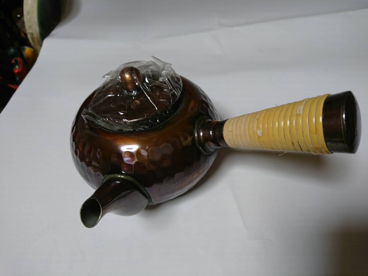 純銅製 急須 茶器　椀　お茶　日本　高級　ほぼ未使用　美品　急須+皿5枚　骨董　高価 希少　　