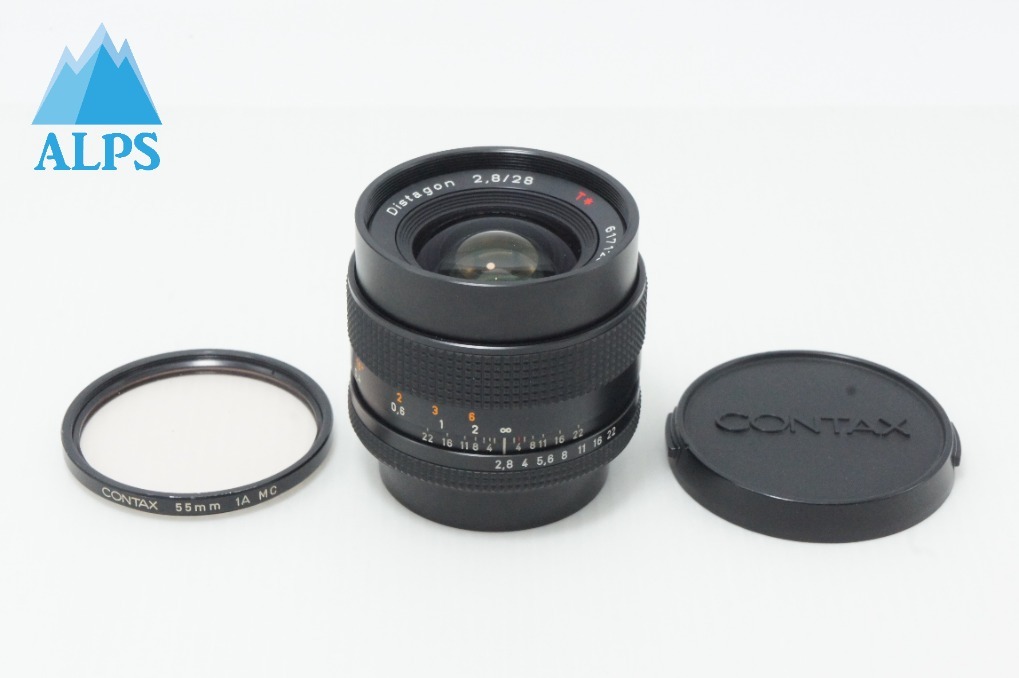 美品 CONTAX コンタックス Carl Zeiss Distagon T* 28mm F2.8 AEJ ヤシコンマウント CY Mount フィルター付 260618ao【アルプスカメラ】