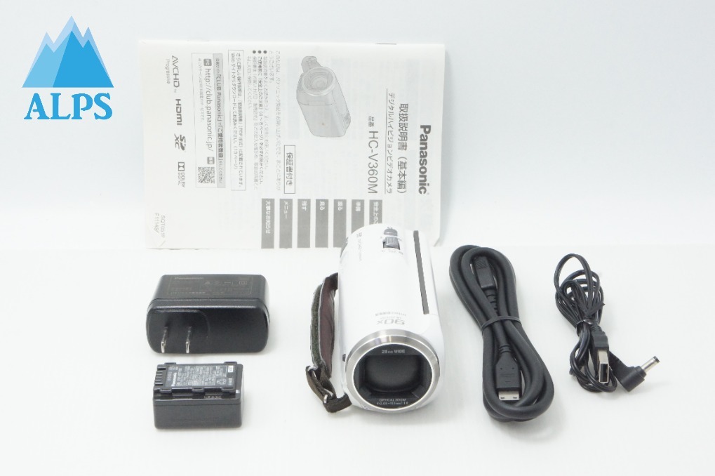 美品 Panasonic パナソニック デジタルハイビジョンビデオカメラ HC-V360M ホワイト 260624ay【アルプスカメラ】