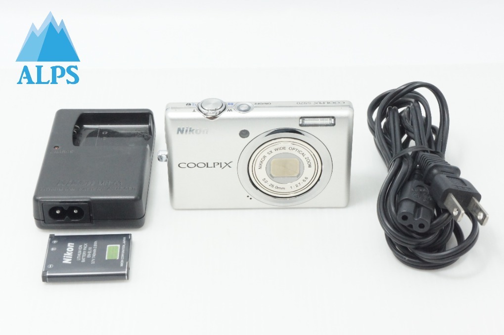 良品 Nikon ニコン COOLPIX S570 コンパクトデジタルカメラ シルバー 260624ai【アルプスカメラ】