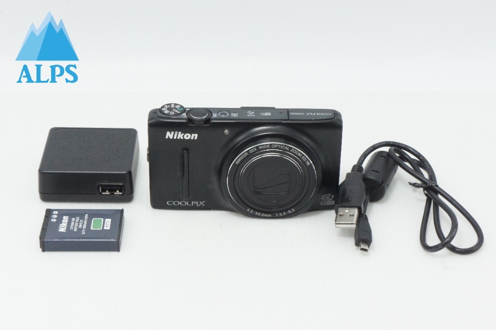 良品 Nikon ニコン COOLPIX S9500 コンパクトデジタルカメラ ブラック 260615g【アルプスカメラ】