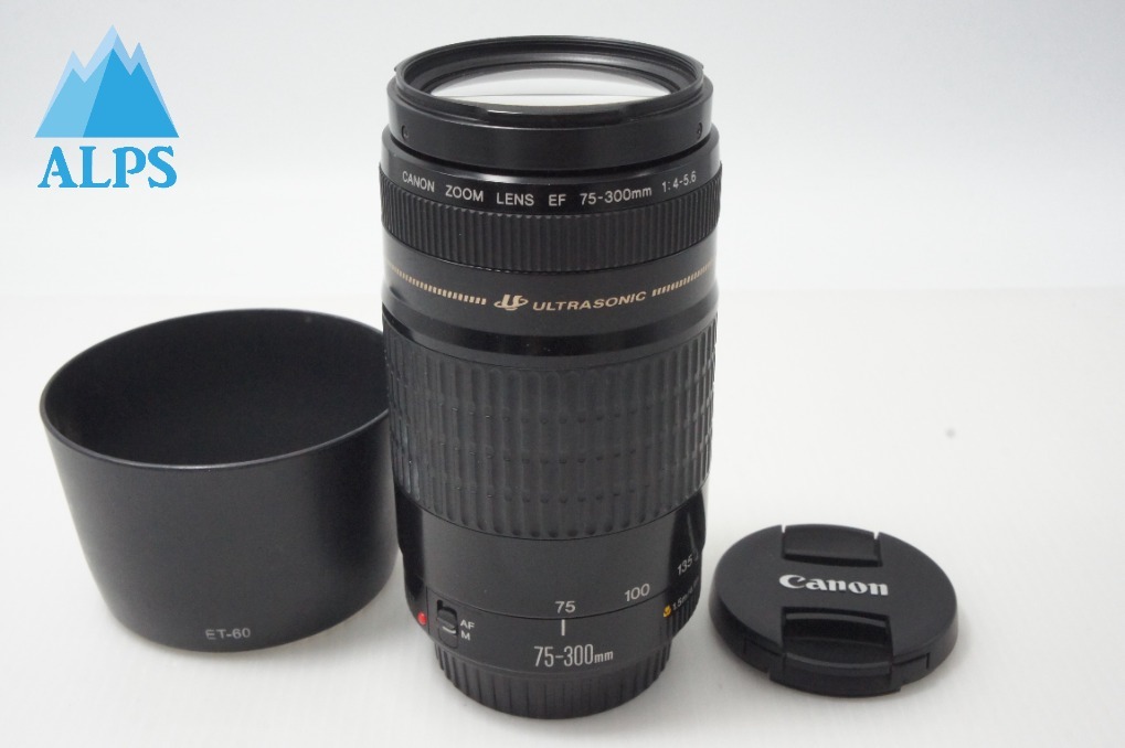 訳あり品 Canon キヤノン EF 75-300mm F4-5.6 USM フルサイズ ズームレンズ フード付 260703v【アルプスカメラ】
