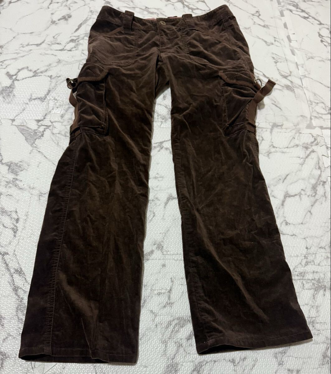 ★BURBERRY BLUE LABEL バーバリーブルーレーベル ボトムス パンツ コーデュロイ ブラウン レディース 38サイズ カーゴパンツ