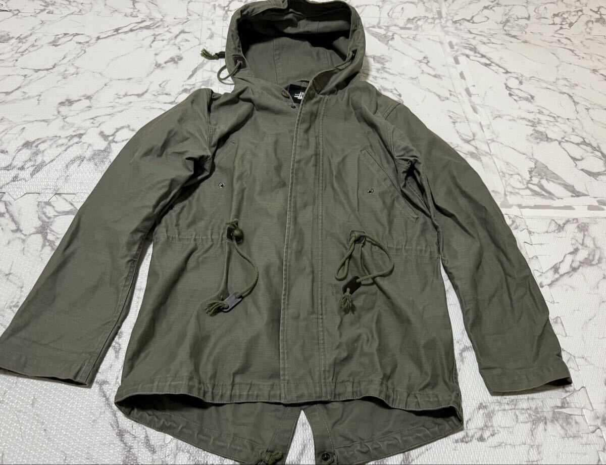 ★STUSSY ステューシー コート モッズコート ミリタリーコート カーキ メンズ　Sサイズ