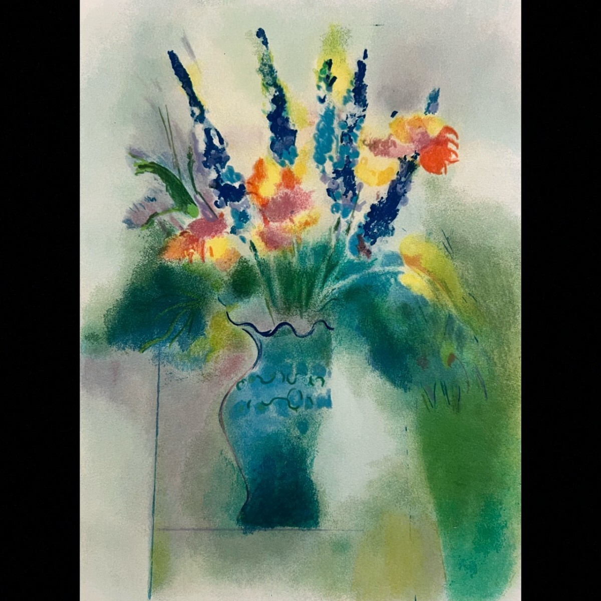 真作保証 ダン・パルトゥシュ「花」192/200 リトグラフ 直筆サイン 静物画 フランス人画家 額装[麌]