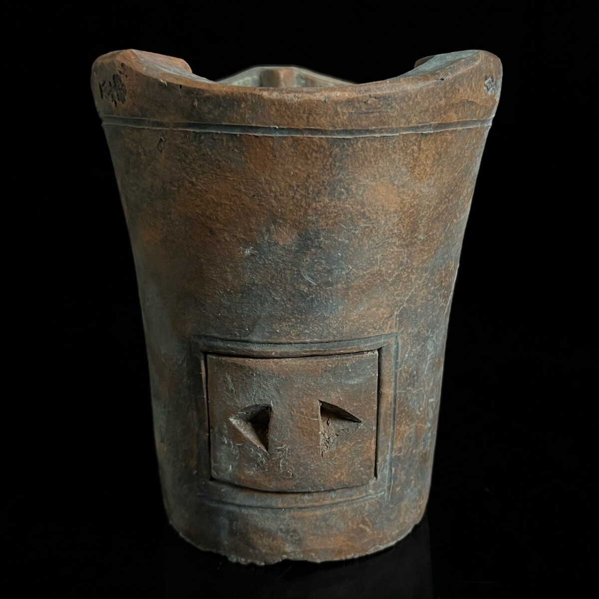 中国古玩 時代物 朱泥 人参手 涼炉 18cm 1758g 煎茶道具 古美術品 中国美術 唐物骨董[麌]