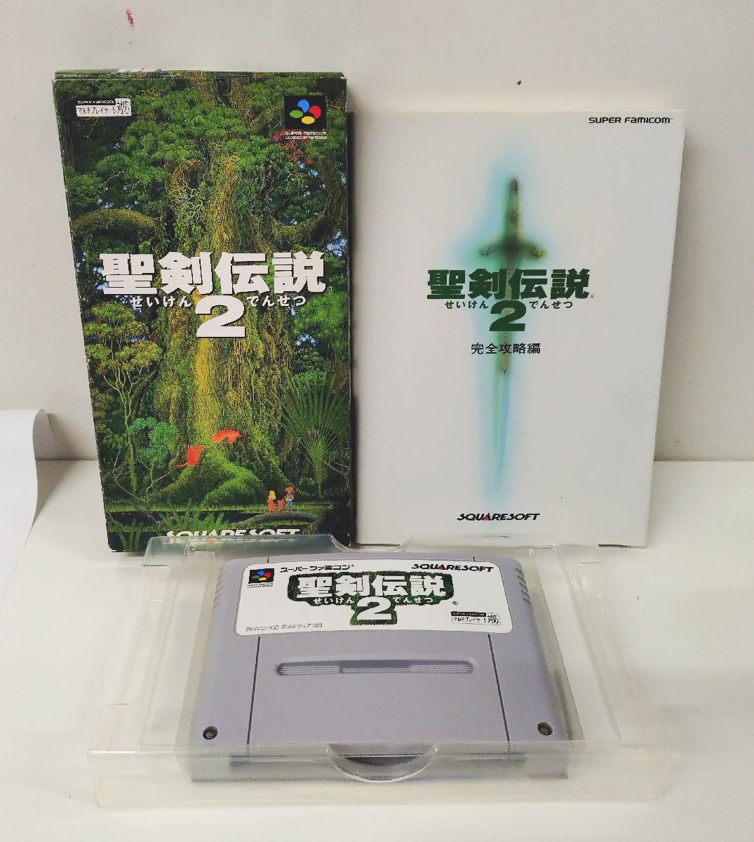 【中古品】スーパーファミコン 聖剣伝説2 スクウェア SHVC-K2 起動確認済み 攻略本付き 箱