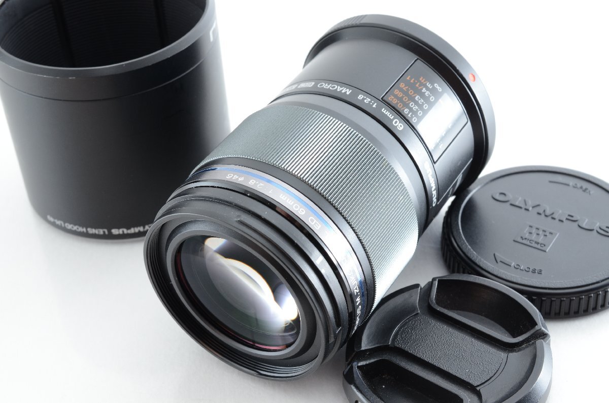 #C492 ★別売りフード(LH-49)付き♪ 並品★OLYMPUS M.ZUIKO DIGITAL ED 60mm F2.8 MACRO オリンパス マクロ