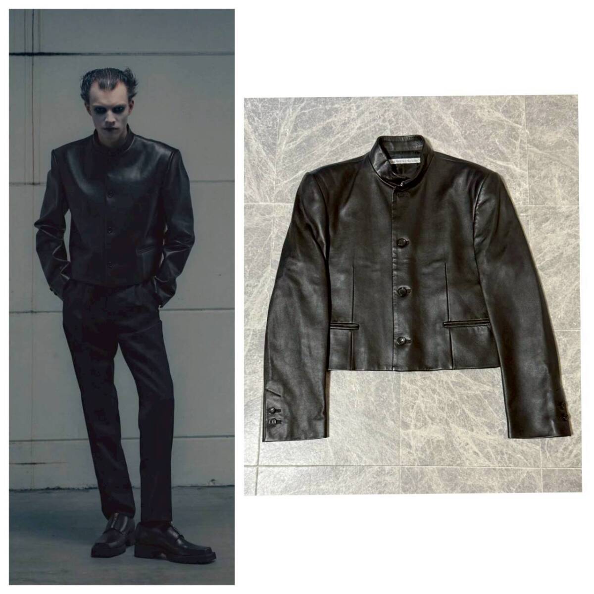 参考定価約22万円 JOHN LAWRENCE SULLIVAN 2022AW Collection Tanran Jacket ジョンローレンスサリバン レザー 短ラン ジャケット 44